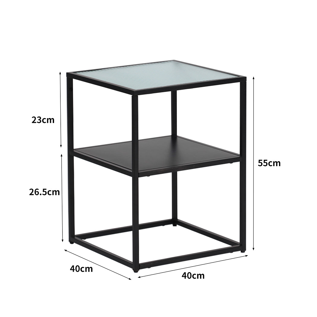 Levede Side Table Open Design Steel-1919892934111662082