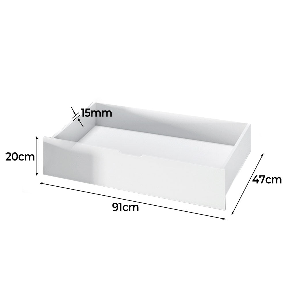 Levede 2x Bed Frame Storage Drawers White-1910113207033401346