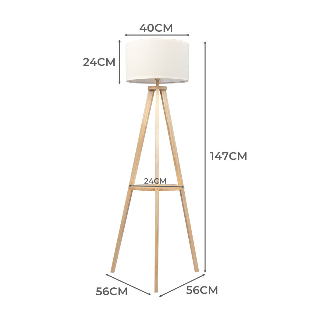 EMITTO Tripod Floor Lamp with Shelf-1954802835845681153