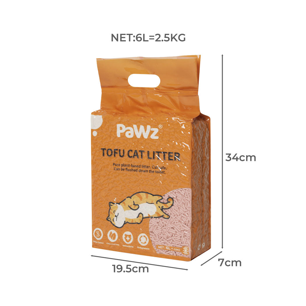 PaWz 2.5kg Tofu Cat Litter Clumping Peach-1954802566764302337