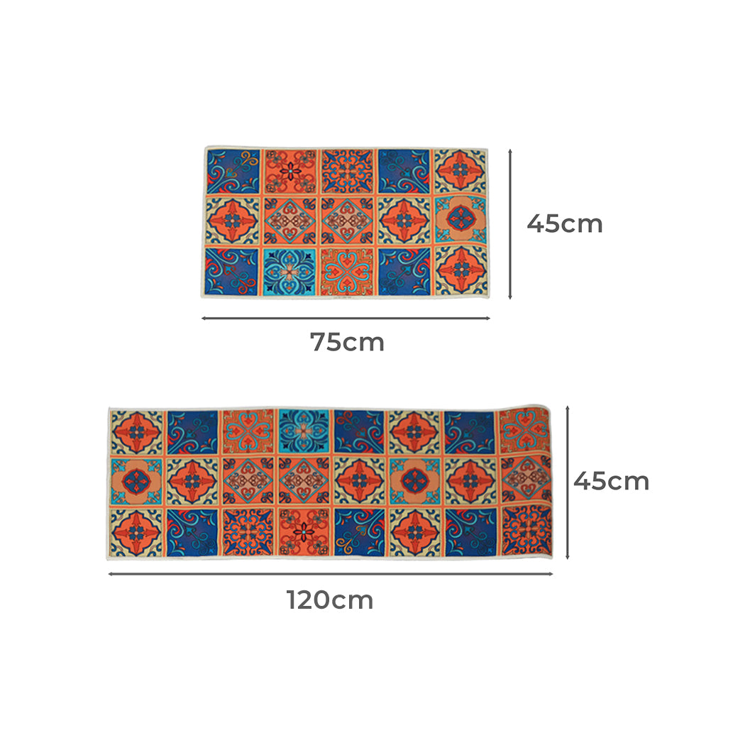 Marlow 2x Kitchen Mat Floor Rugs Area 45x120cm-1910113065198817282