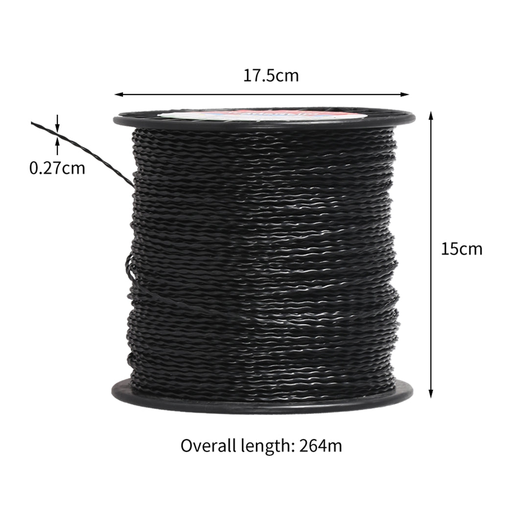 Trimmer Line Spiral Twist String 2.7MM x 264M Whipper Snipper Cord Feed Grass