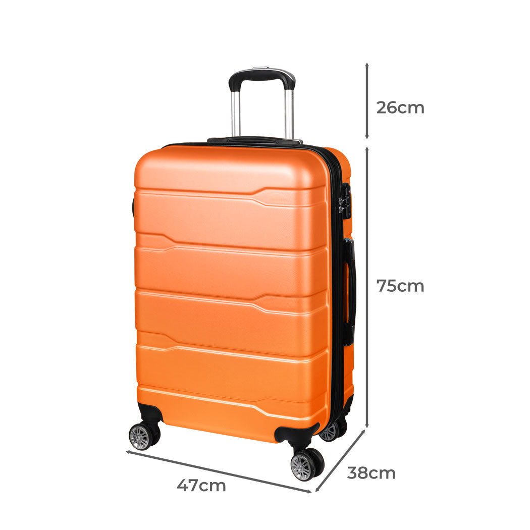 Slimbridge 28" Expandable Luggage Travel Suitcase Trolley Case Hard Set Orange