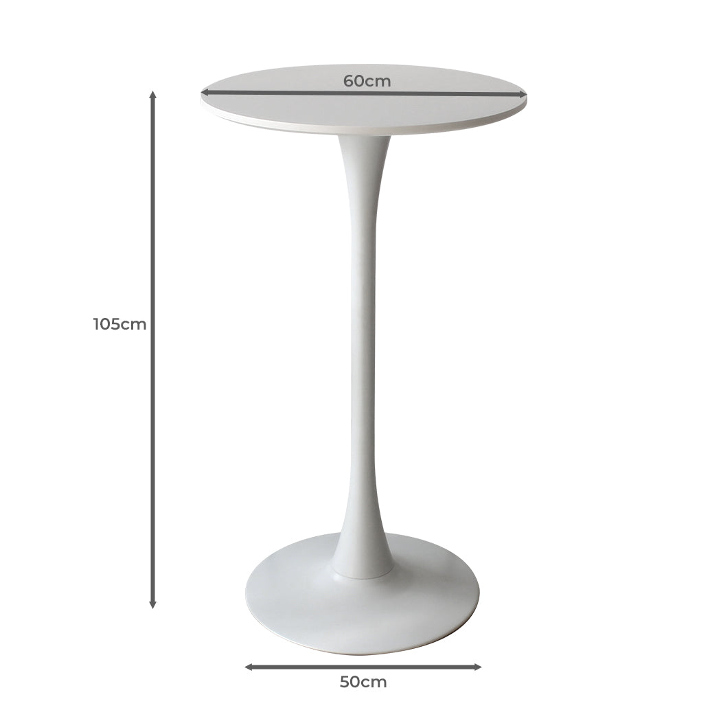 Levede 2x Bar Table Pub Tables Kitchen Marble Tulip Outdoor Round Metal White