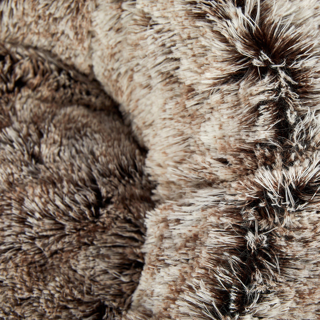 PaWz Pet Bed Cat Dog Donut Nest Calming XL Brown X-Large-1954802519809069059