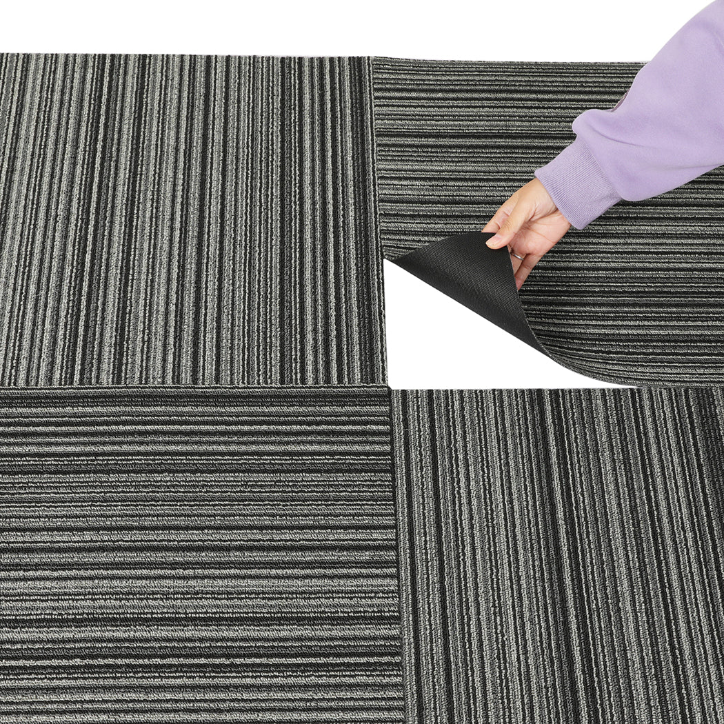Marlow 20x Carpet Tiles 5m2 Box Heavy Black-1954802710482128899