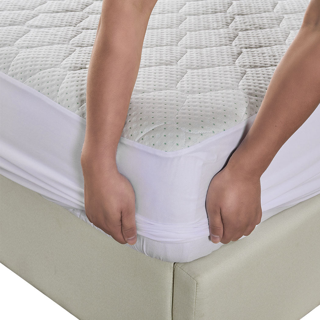 Dreamz Mattress Protector Topper Bamboo Queen-1910112876664852483