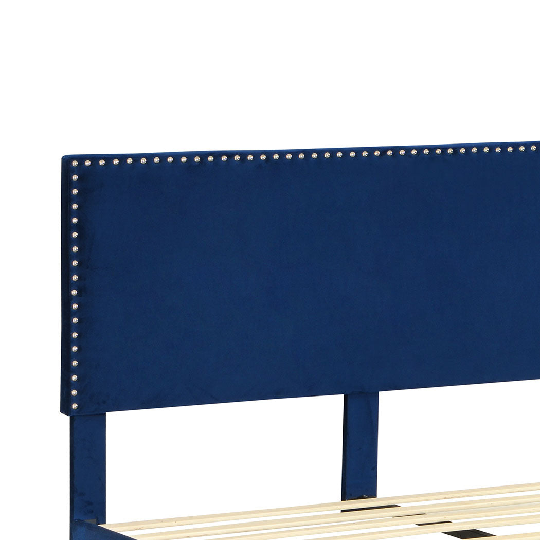 Levede Bed Frame Double Size Mattress Blue-1910113208182640643