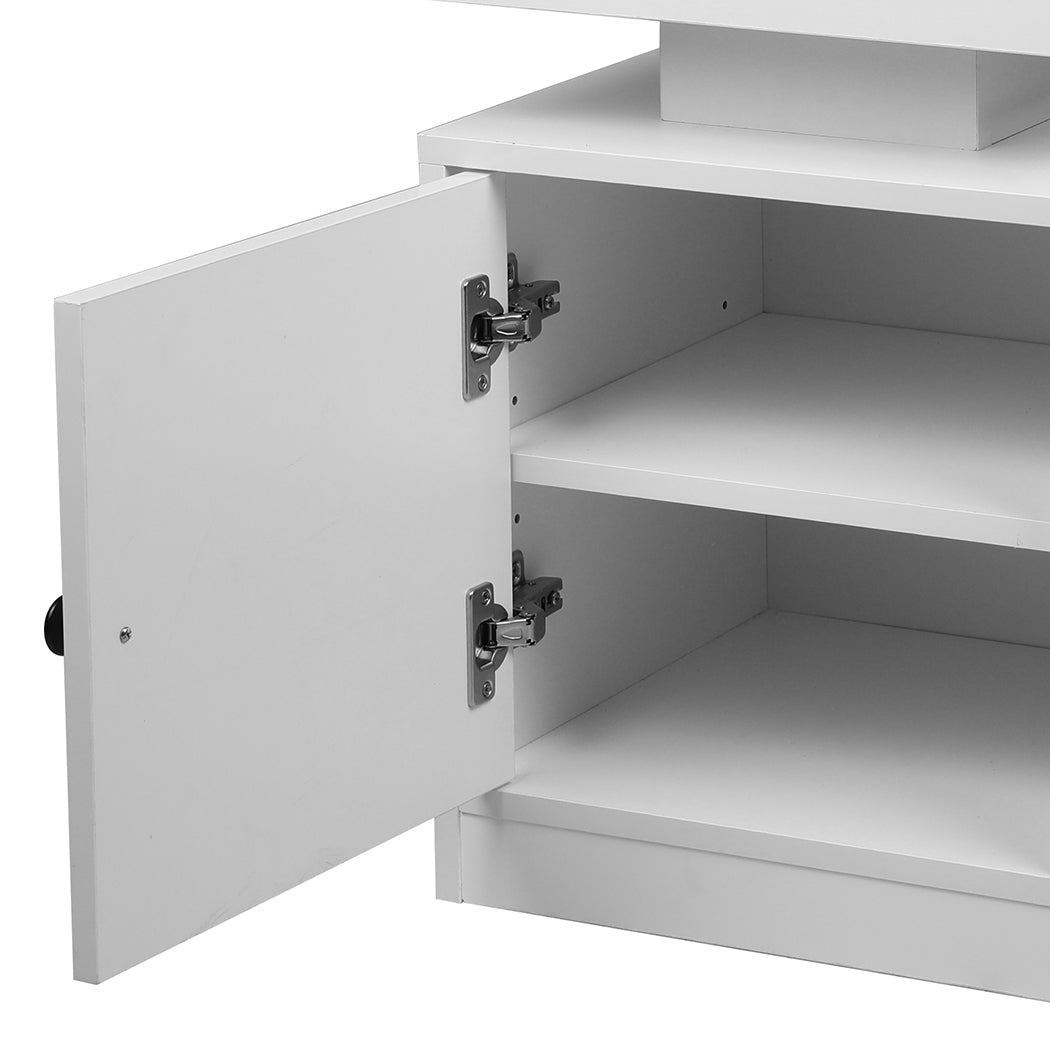 Levede Bedside Table USB Charger Outlet RGB White-1963748908136009731