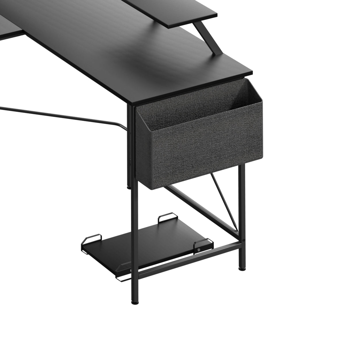 Levede Computer Desk Corner Desk Black-1954802381363482627