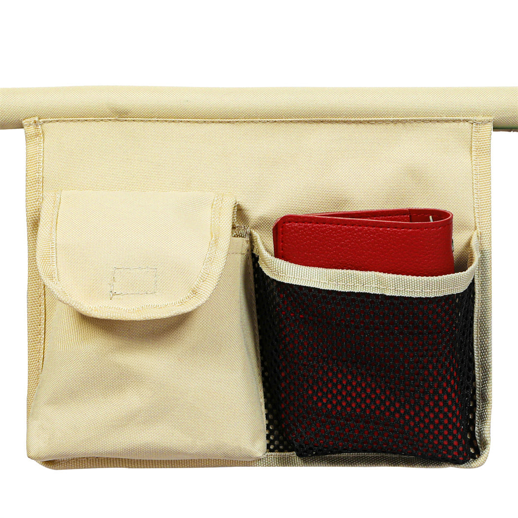 Levede Foldable Lounge Chairs with Canopy Khaki-1954802423142944771