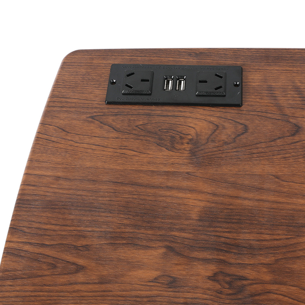 Levede Mobile Standing Desk Foldable Brown Fold-1954802680476078083