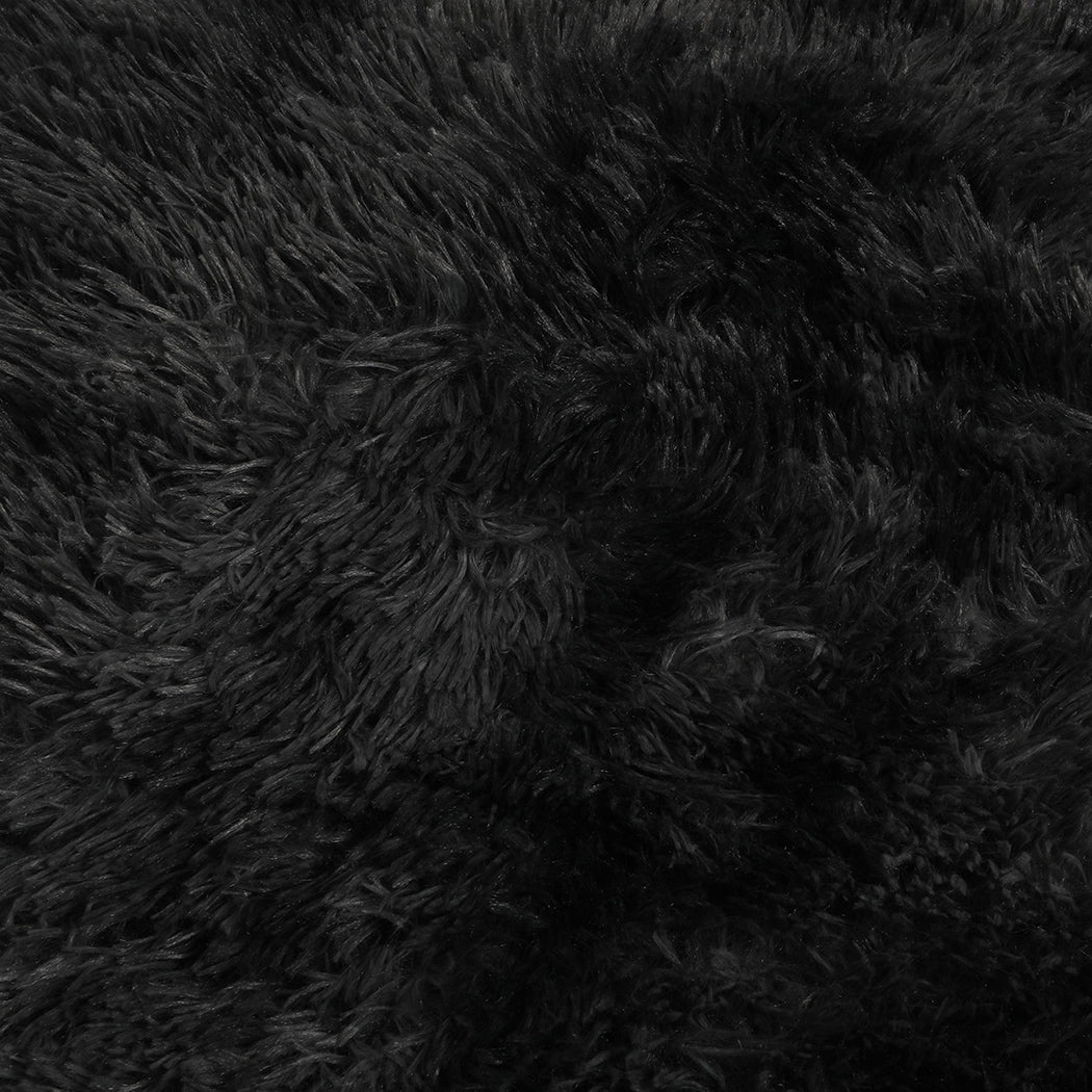 Marlow Floor Rug Shaggy Rugs Soft Large Black 160x230cm-1910113056181063683