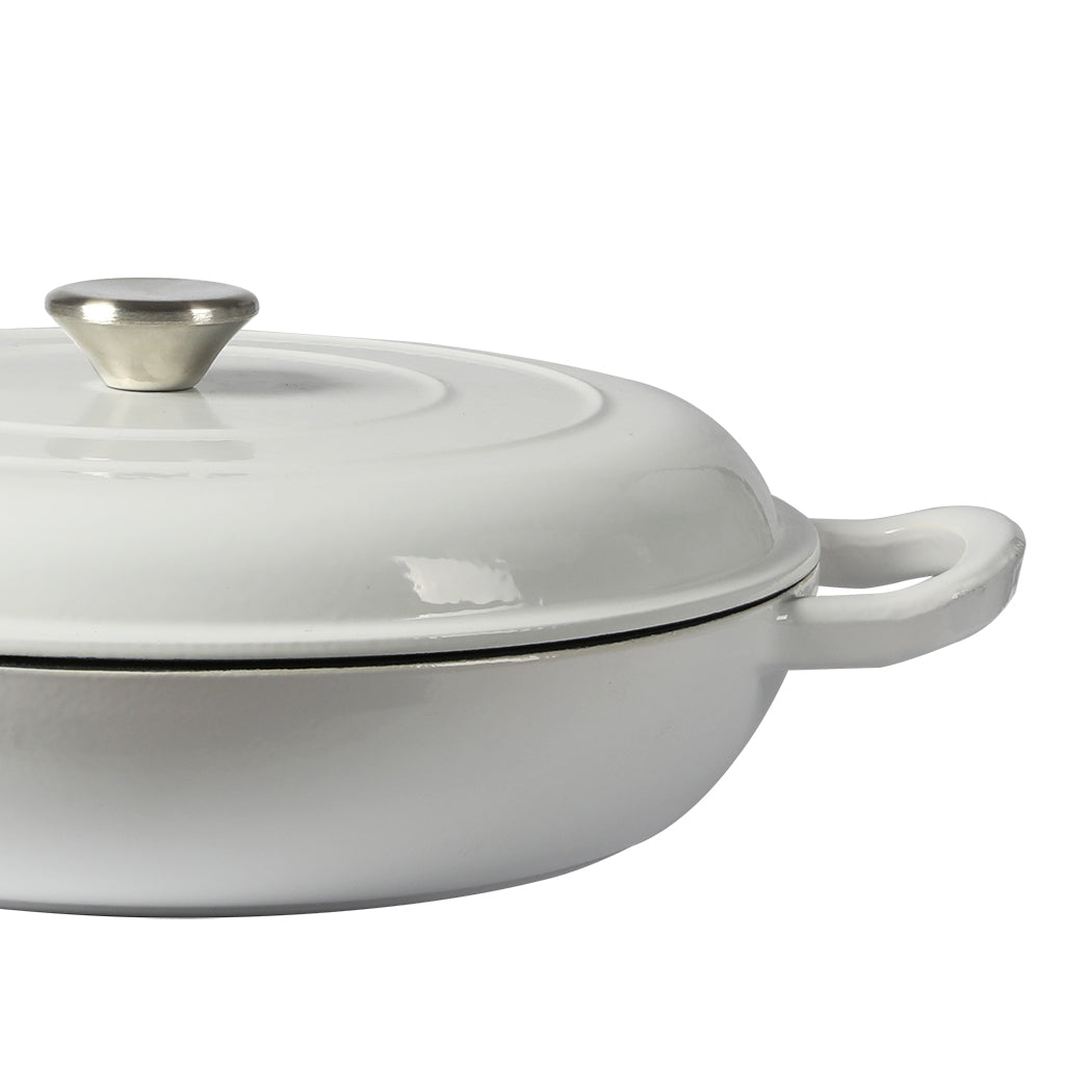 TOQUE 3.5L Enamel Dutch Oven Pan in White Colour-1954802796725407747