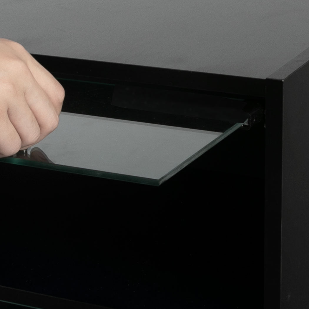 Stacked Shoes Storage Cabinet LED Sneaker Black-1910112531905646595