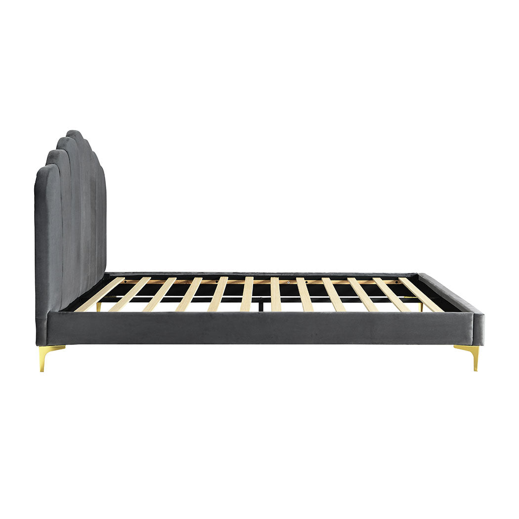 Levede Bed Frame Double Size Mattress Grey-1910113209294131203
