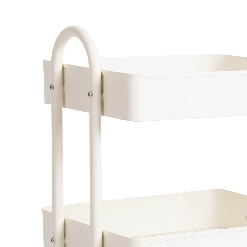 Levede 4 Tiers Kitchen Trolley Cart White-1954802729440382979