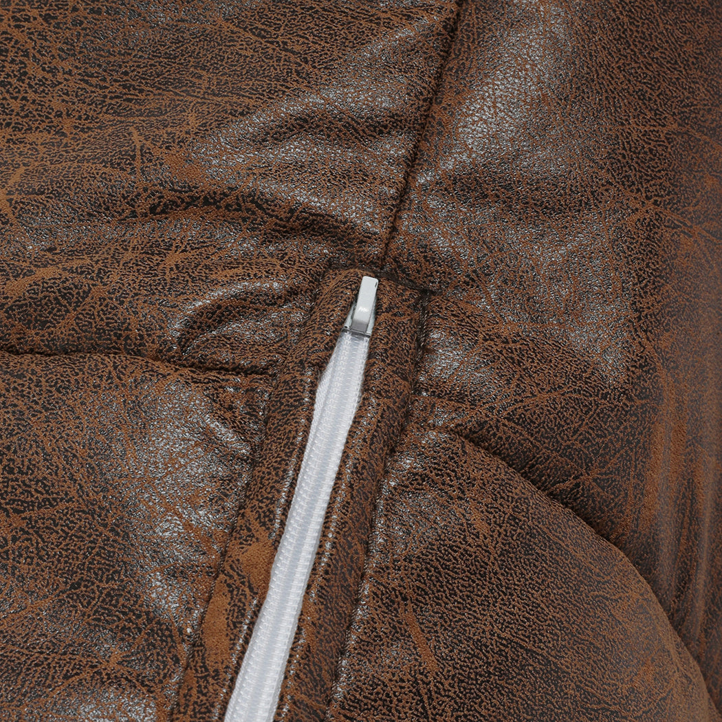 Marlow Bean Bag Chair Cover PU Indoor Dark Brown-1973194022554046467