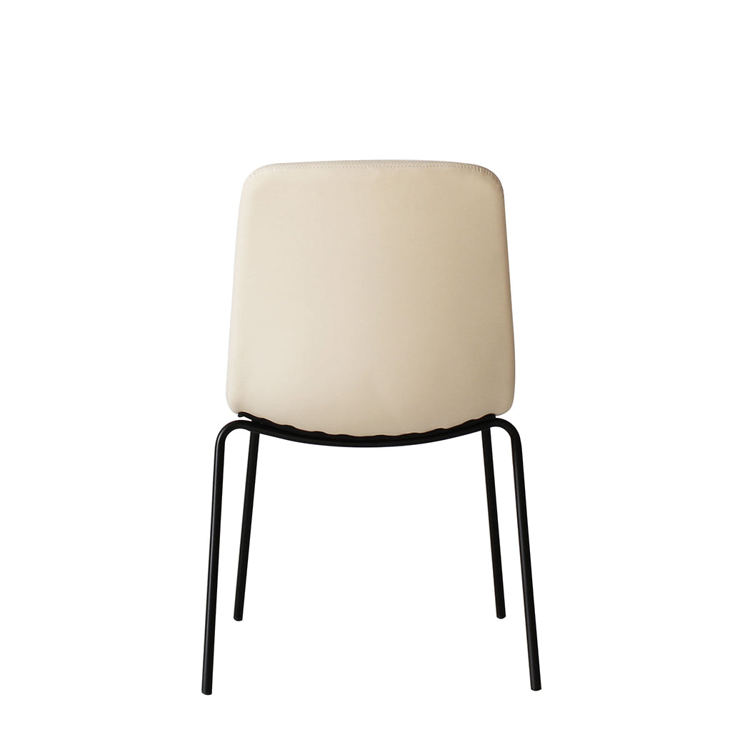 Levede Stackable Dining Chairs Kitchen Beige Set of 8-1973193561876860931