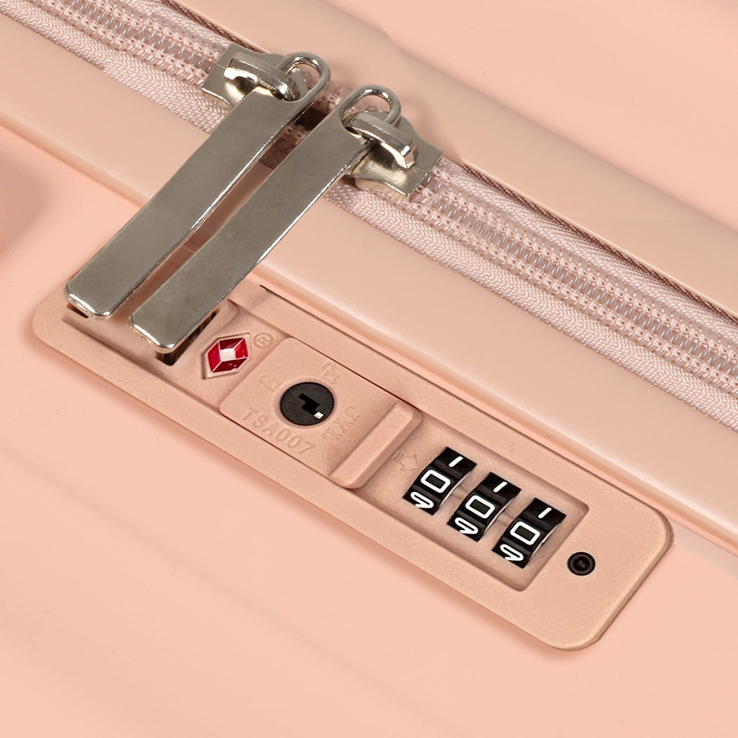 Slimbridge 26" Luggage Trolley Travel Hard Pink-1954802419980439555