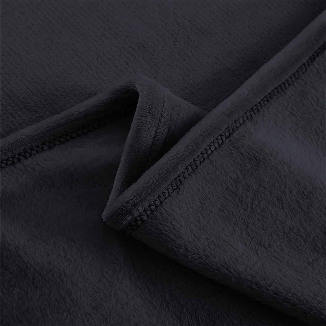 DreamZ 320GSM 220x160cm Ultra Soft Mink Dark Grey Single-1954802938522243075