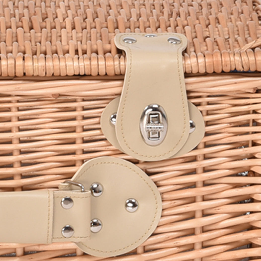 4 Person Picnic Basket Baskets Set Outdoor-1954802336559927299