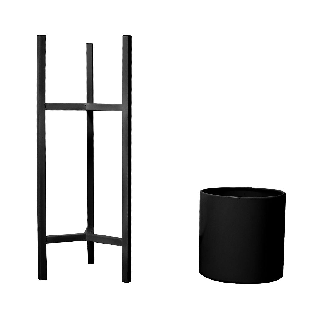 Levede Plant Stand Garden Planter Metal Black Large-1954802665133314051