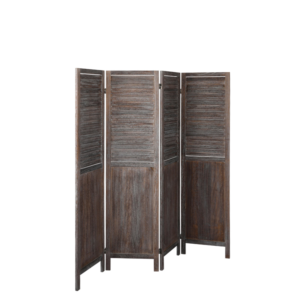 Levede 4 Panel Room Divider Folding Brown-1910112321494192131
