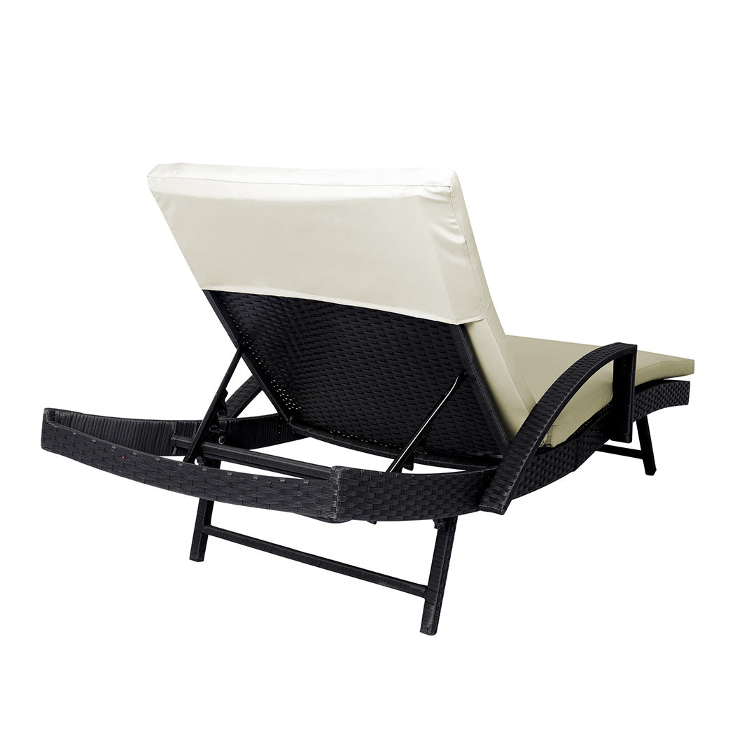 2PCS Levede Outdoor Sun Lounger Furniture Beige-1954802878413672451