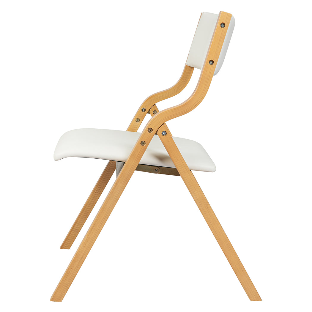 Levede 6x Dining Chairs Foldable PU Beige-1973193562451480579