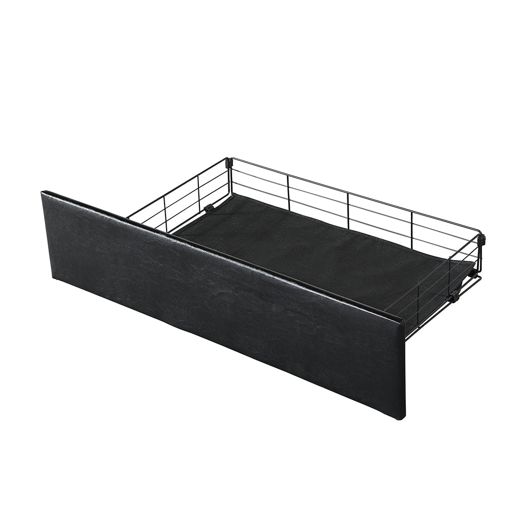Levede Queen Bed Frame PU 4 Drawer USB Charge-1954802934239858691