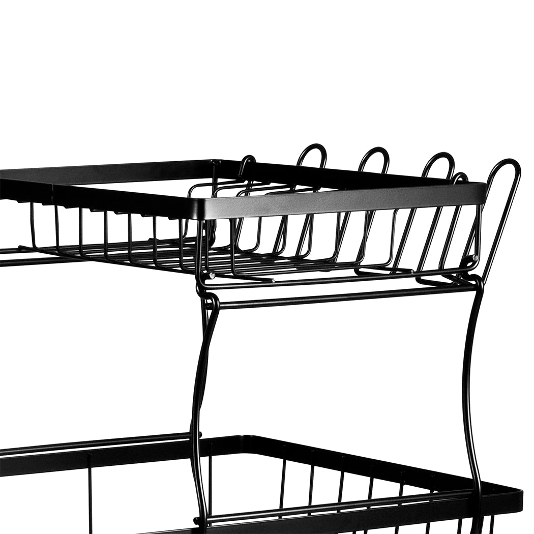 TOQUE Detachable Dish Drying Rack Cutlery Black-1954802793315438595