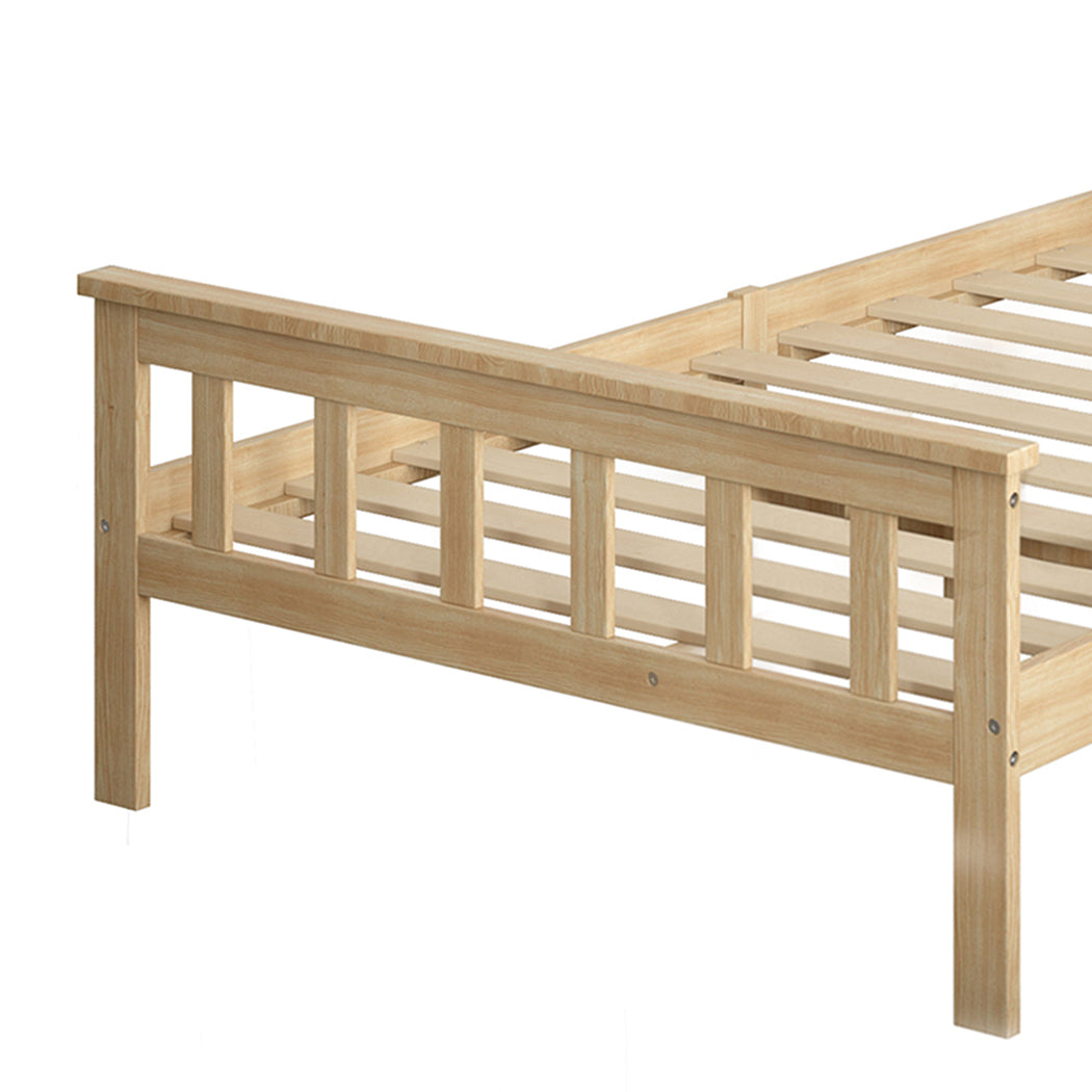 Levede Wooden King Single Bed Frame Nature Natural-1910113206089682947