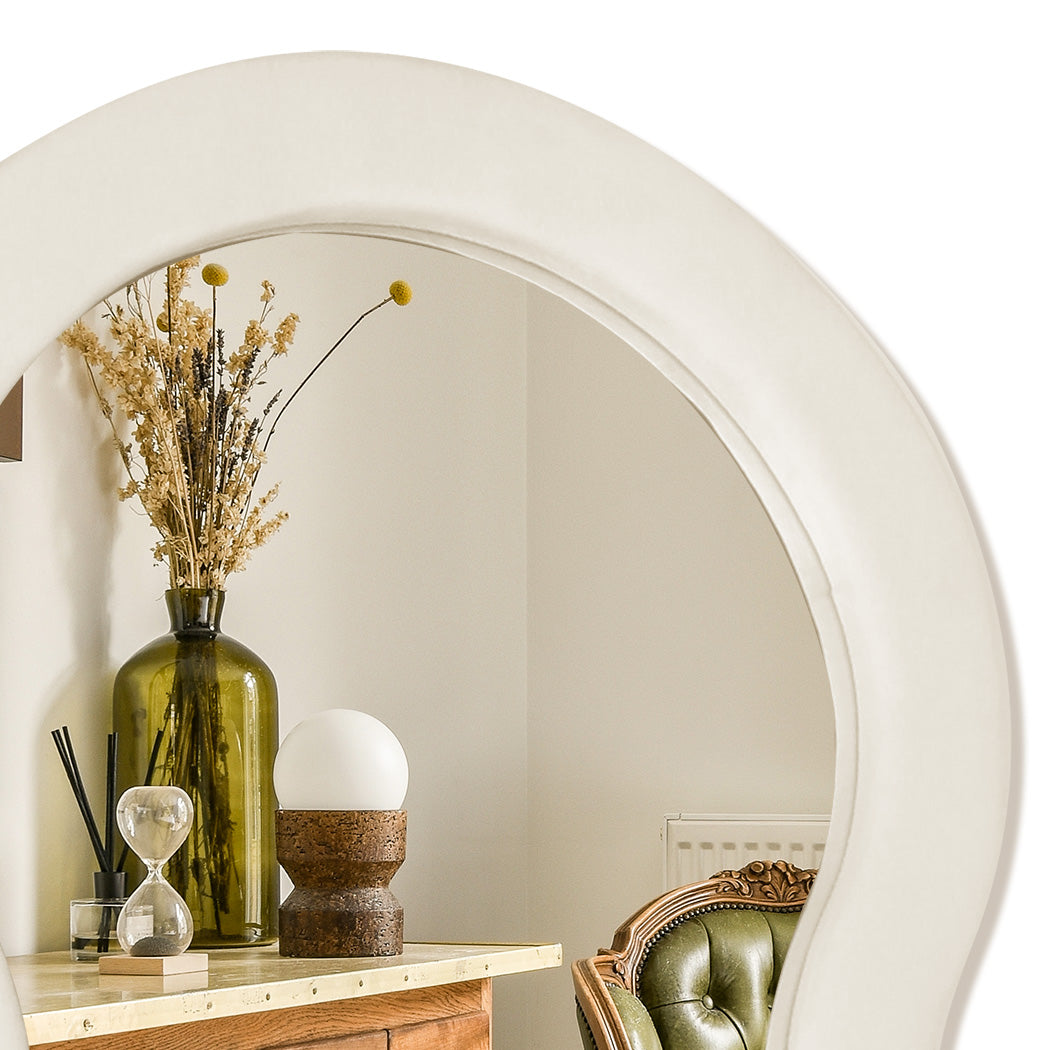 Flannel Wavy Framed Full Length Mirror-1954802411386310659