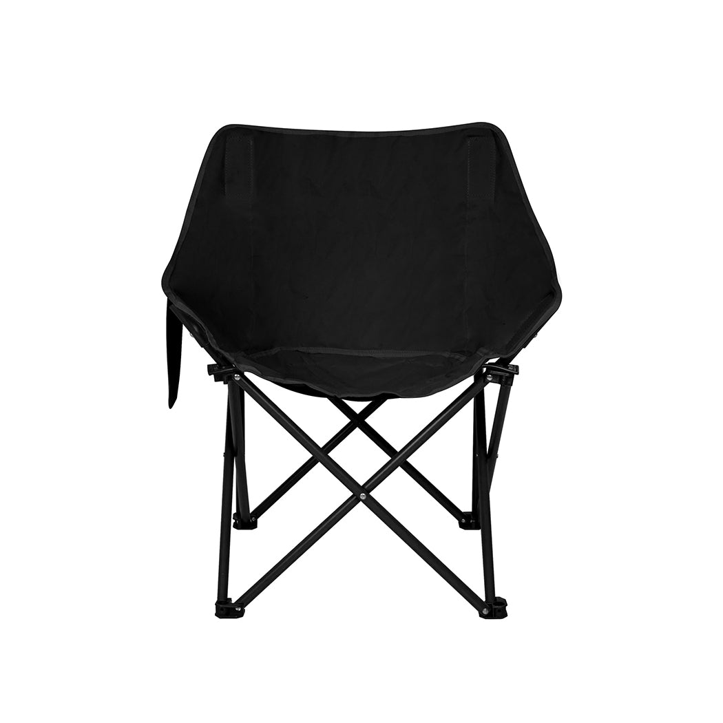 Levede Folding Camping Moon Chair Lightweight Black-1910112920105259011