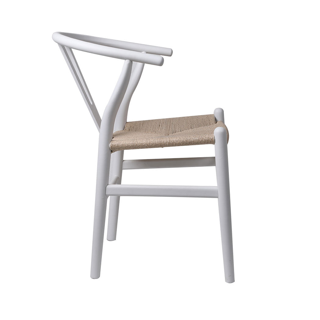 Levede 2x Dining Chairs Wooden Hans White-1954802981002153987