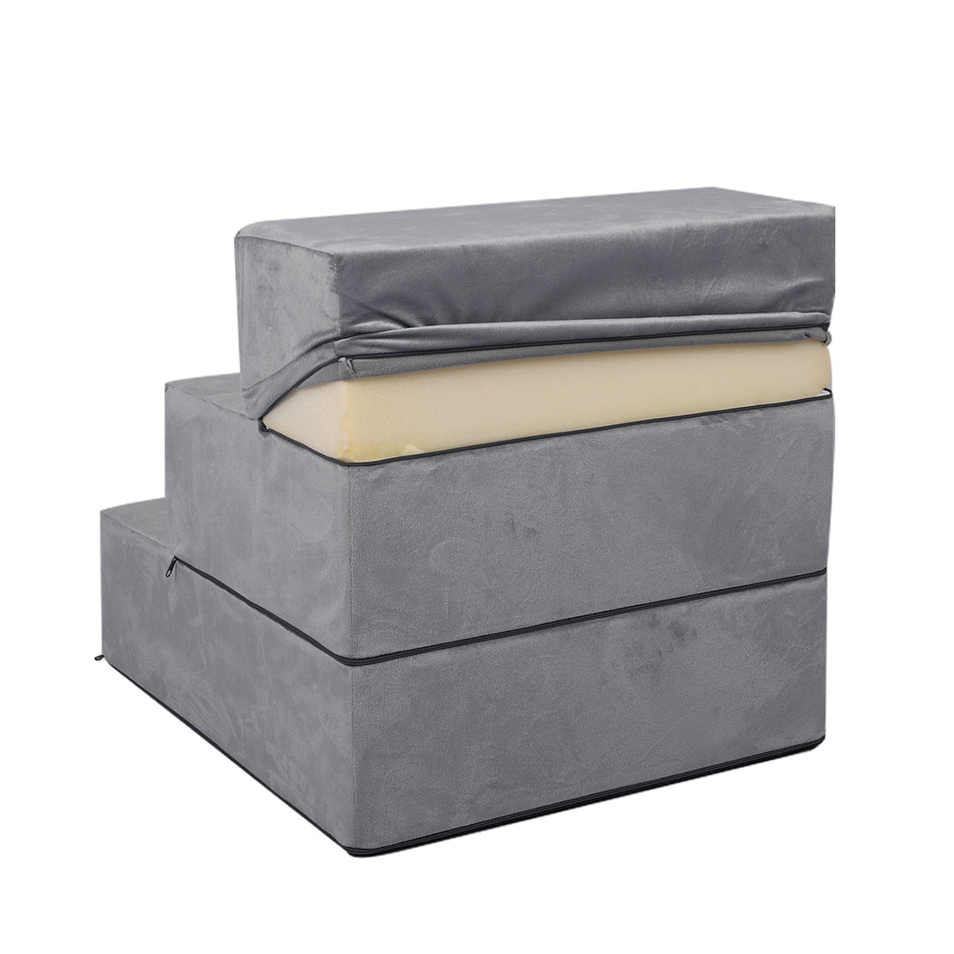 PaWz Pet Stairs 3 Steps Portable Adjustable Medium-1954802513341452291