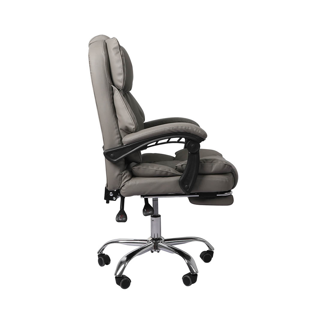 Levede Gaming Chair Office Computer Grey Footrest-1910112922999328771