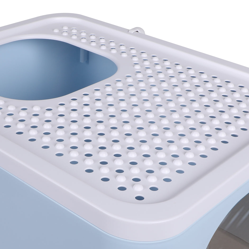 PaWz Cat Litter Box Fully Enclosed Kitty Blue-1954802511995080707