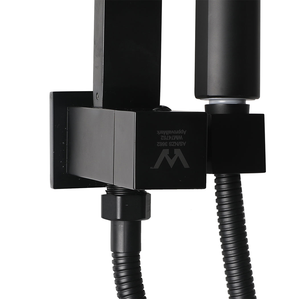 High Pressure Shower Head Set Rain Square Black-1910113120211308547