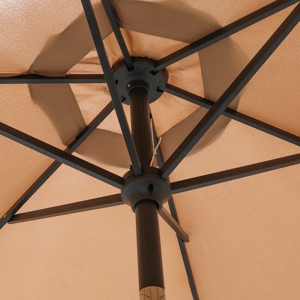 Centra 2.7M LED Outdoor Umbrella Base Stand Khaki-1910112247133376515