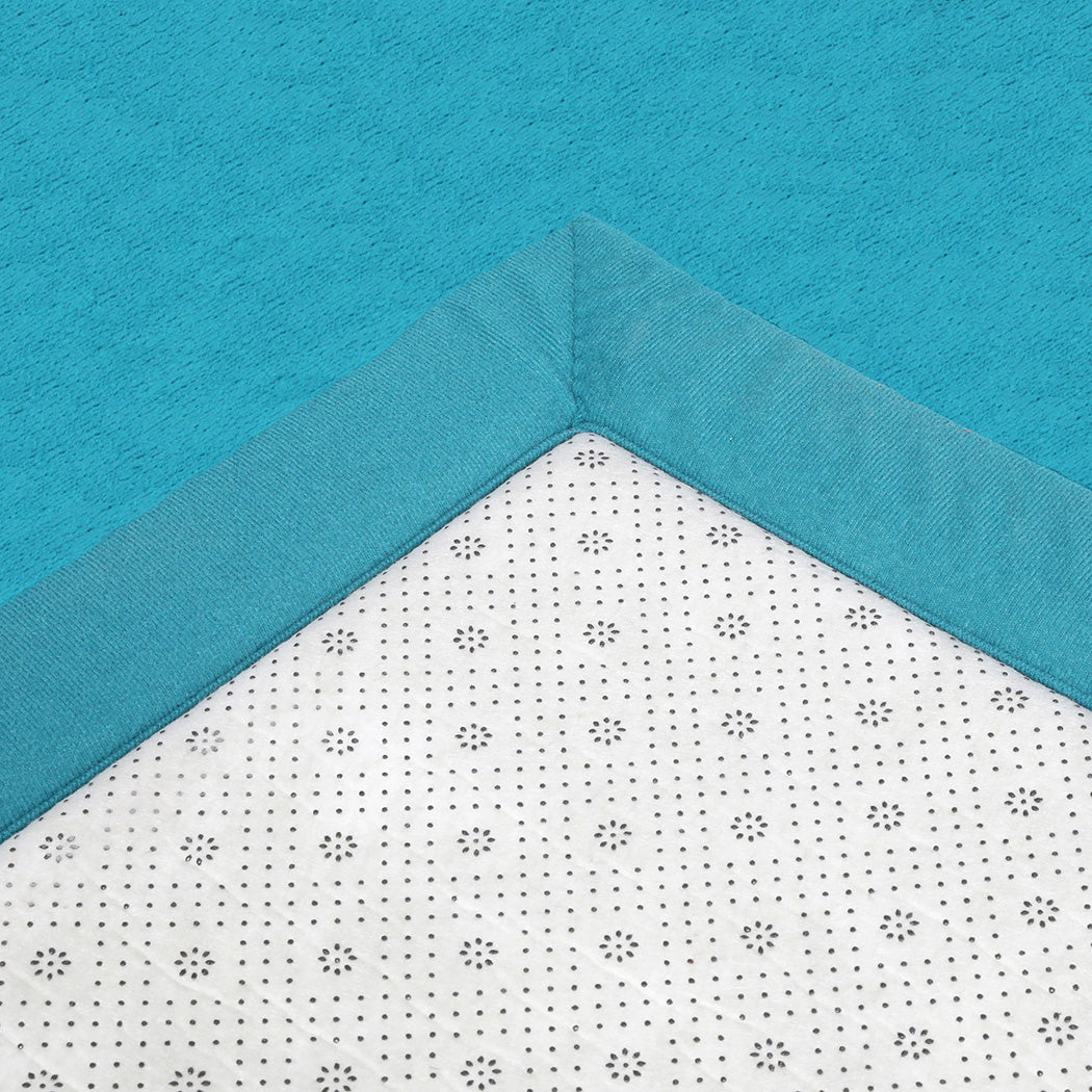 Marlow Coral Velvet Area Rugs Large Mat 120x200cm Blue-1954802461445328899