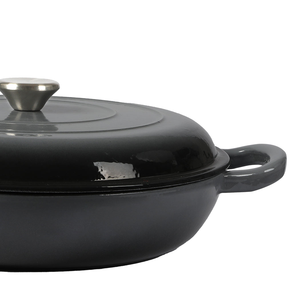 3.5L Enamel Dutch Oven Pan in Black Colour-1910113168806514691