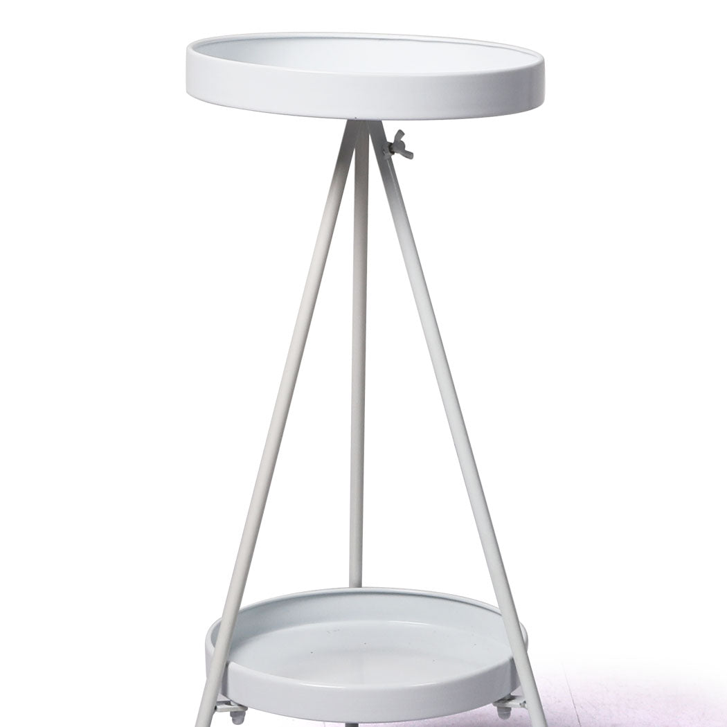 Levede Plant Stand 2 Tiers Outdoor Indoor White Medium-1910112303920058371