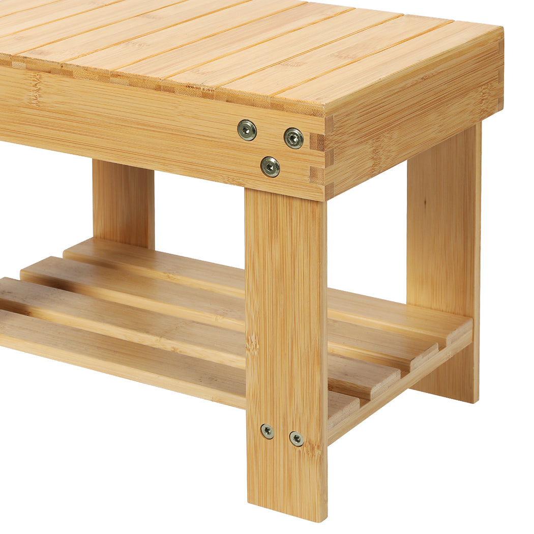Levede Bamboo Step Stool Non-Slip Foot Storage Chair-1973193592314925059