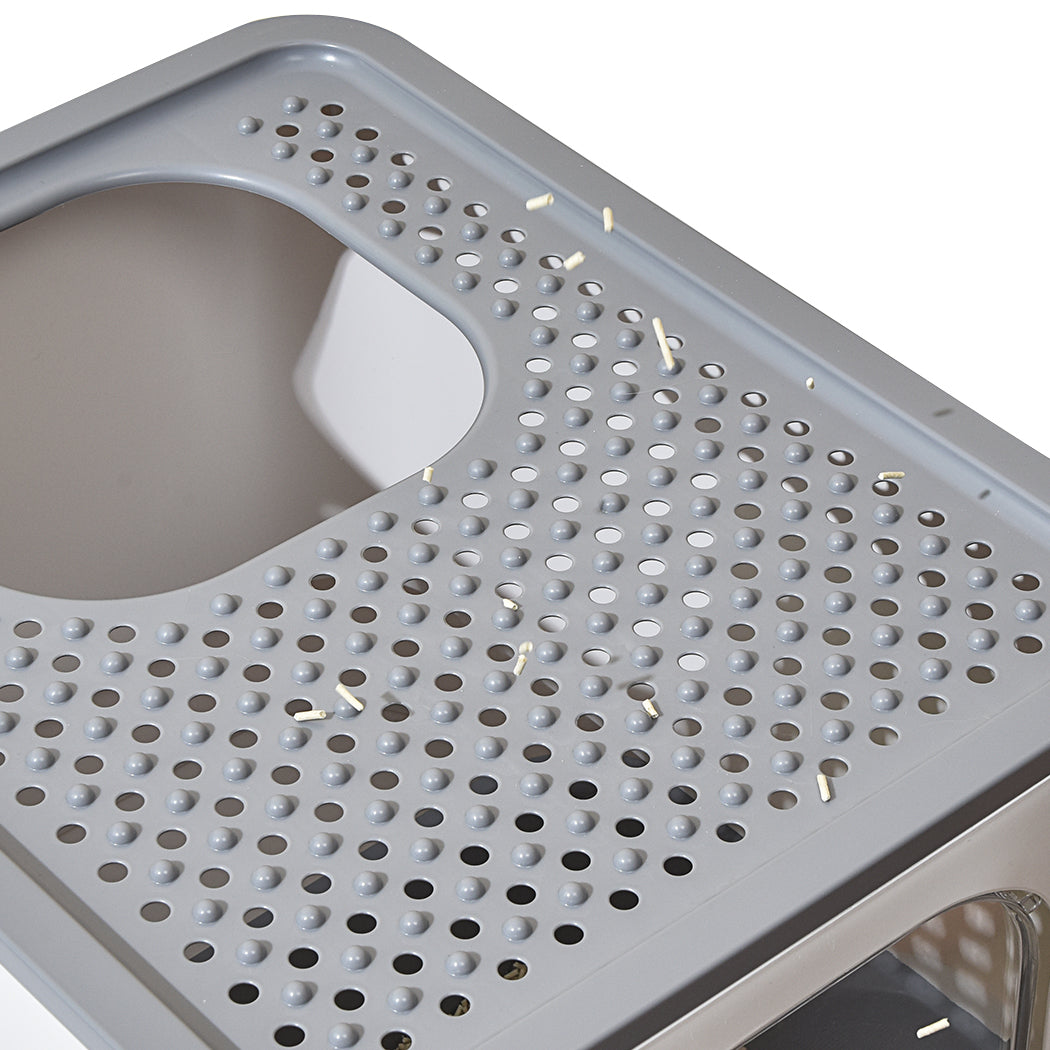 PaWz Cat Litter Box Fully Enclosed Kitty Grey-1954802512418705411