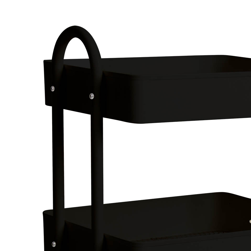Levede 4 Tiers Kitchen Trolley Cart Black-1954802729071284227
