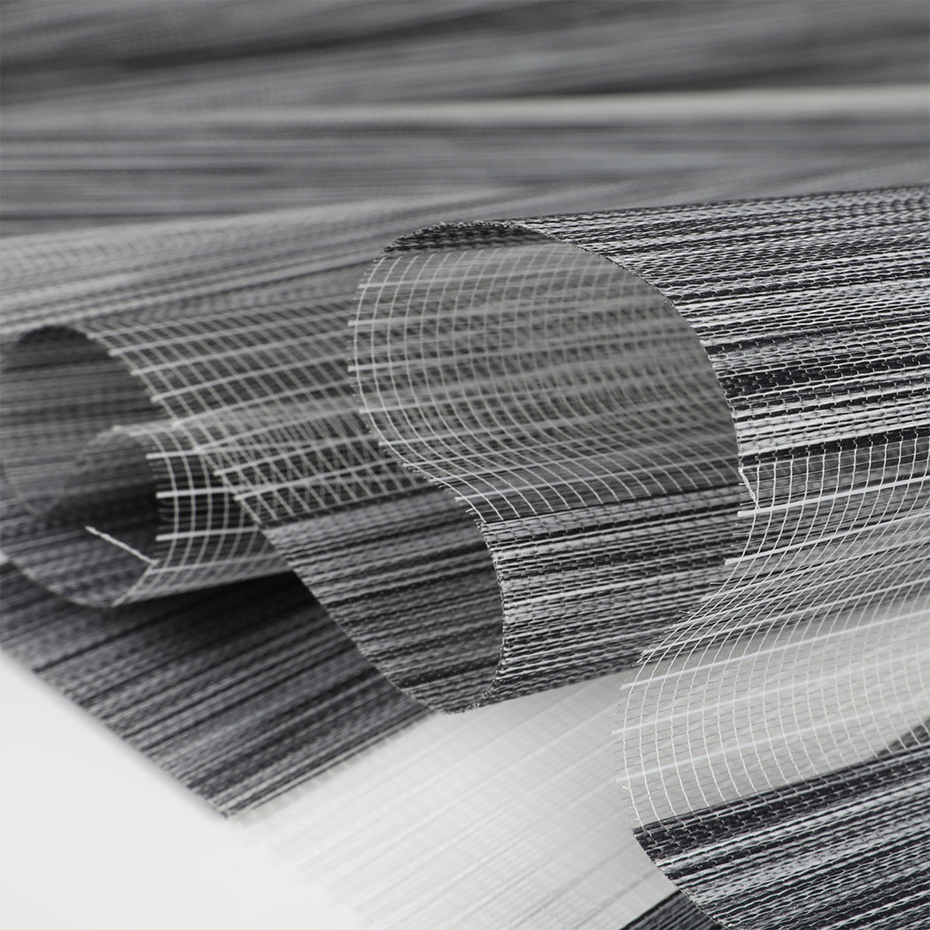 Marlow Blackout Zebra Roller Blind Curtains 90x210 Grey-1954802974920413187