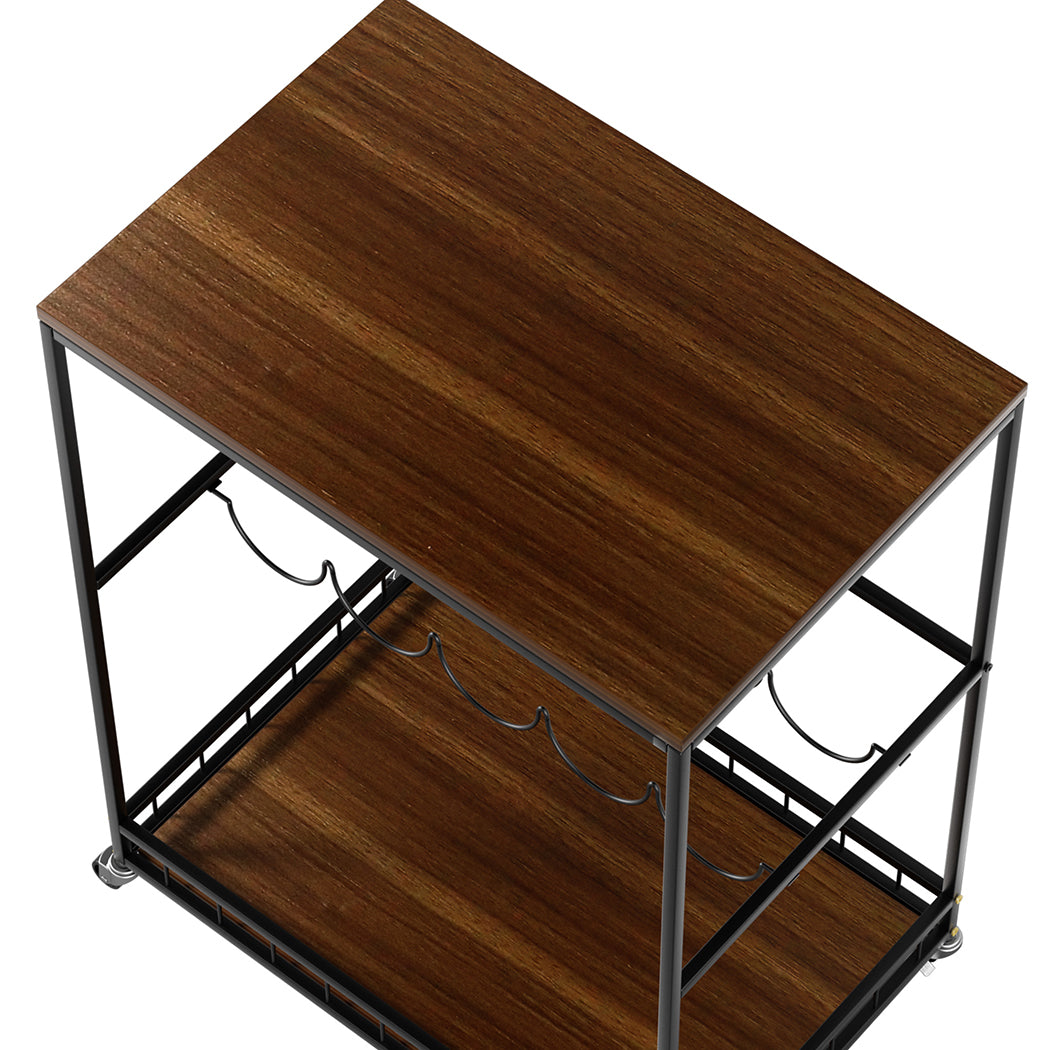 Levede Wooden Bar Cart Drinks Trolley 3 Tire-1954802348551442435