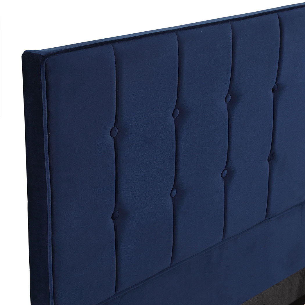Levede Fabric Bed Frame Double Mattress Blue-1910113207599632387